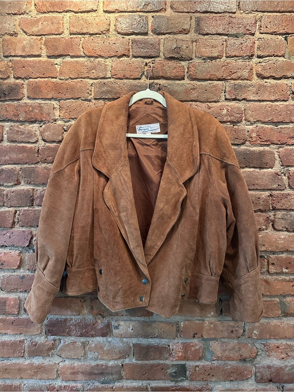Vintage Suede Cropped Jacket - tan Brown